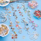 Wurosi 544Pcs Charms Lip Gloss Keychain Making Kit, Bag Charm Kits with Key Chain Hooks, Charms, Chains, Jump Rings, Lobster Clasps, Plier, Gift Bags & Tools, DIY Craft Supplies - color: 544 pcs kits