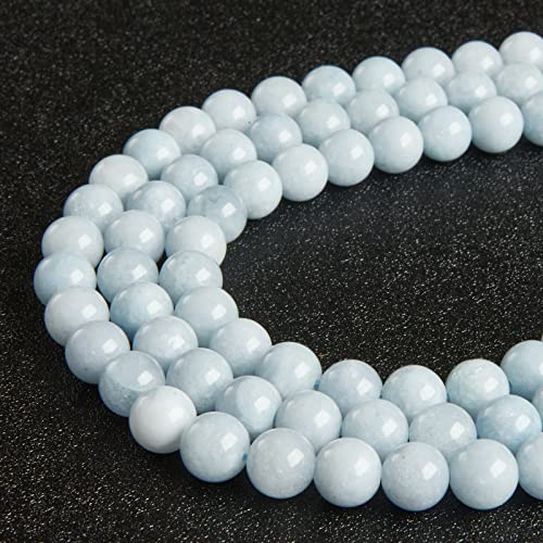 35pcs 10mm Aquamarine Beads Natural Gemstone Beads Round Loose Beads for Jewelry Making - color: Aquamarine, size: 10mm