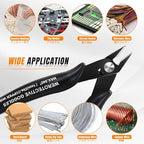Mini Flush Cutters & Wire Cutters Set for Jewelry Making - 5 Inch Small Diagonal Cutters & Side Cutters - High Carbon Steel Spring-Loaded Pliers with Non-Slip Grip - Perfect for Crafting, Beading - size: 5" Wire Cutter+5" Flush Cutter