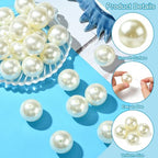 DanLingJewelry 35Pcs 30mm Imitated Pearl Acrylic Bubblegum Beads Large Round Gumball Loose Beads Creamy White Acrylic Pearl Spacer Beads for Jewelry Making Crafts