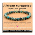 AD Beads Handmade Gemstone Stretch Elastic Bracelet Crystal Healing Reiki Nature's Beauty and Spiritual Essence Unisex - color: African Turquoise (Spiritual Growth), size: 6mm