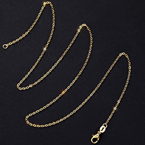 50 Pack Silver Plated Necklace Chains Bulk, Cable Chain Pack for Jewellery Making - color: Silver and Gold, size: 18 Inch
