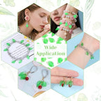 200 Pcs Green Leaf Beads, Leaves Charms for Jewelry Making, Leaf Shaped Beads, Transparent Acrylic Leaves Charm, Summer Plant Charms, Small Charm for Making Bracelets, Necklace, DIY Jewelry