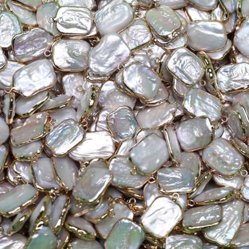 QSLLER 5pcs Natural Pearl Pendants Irregular Multiple Shapes Cultured Freshwater Baroque Pearl Charms for Jewelry Making Gift