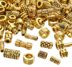 BronaGrand 100g (About 220-300pcs) Antique Gold Column Spacer Beads Bracelet Charms Necklace Pendants Jewelry Findings Accessories for Bracelet Necklace Jewelry Making - color: Antique Gold