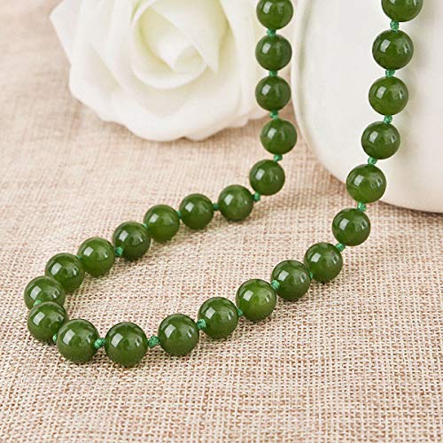 Necklaces, Pendants, 18" 36" 50" 8/10Mm Brazilian Green Jade Gemstones Round Beads Necklace Aa - (Length (Inches):18", Size:8Mm)