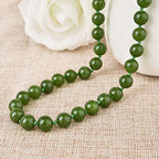 Necklaces, Pendants, 18" 36" 50" 8/10Mm Brazilian Green Jade Gemstones Round Beads Necklace Aa - (Length (Inches):18", Size:8Mm)