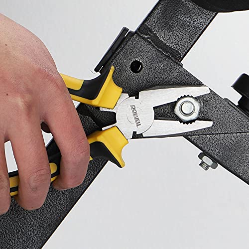 DOWELL Lineman's Pliers Combination Pliers with Cutter 6 Inch Heavy Duty Nickel Chromium Steel Construction And Professional Handle - size: 6" Lineman's Pliers