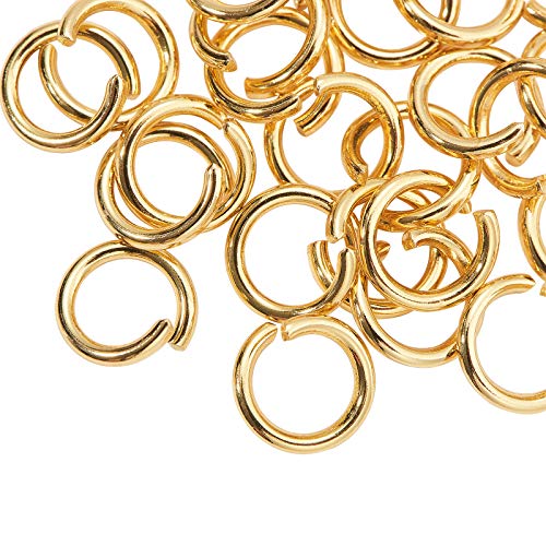 DanLingJewelry 200 pcs 304 Stainless Steel 18 Gauge Open Jump Rings 8mm for Jewelry Making Connectors Jewelry Finding Golden Color - color: 200 pcs - ф8mm δ 1.2mm - Golden