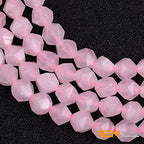 GEM-Inside Natural 6mm Pink Rose Quartz Gemstone Loose Beads Faceted Cambay Crystal Energy Stone Power for Jewelry Making 15" - color: Pink Rose Quartz, size: 6mm