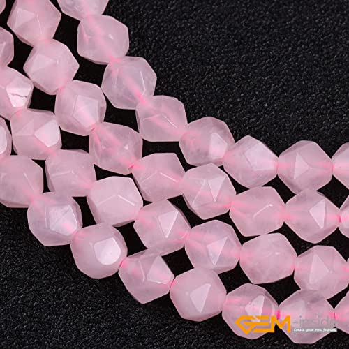 GEM-Inside Natural 6mm Pink Rose Quartz Gemstone Loose Beads Faceted Cambay Crystal Energy Stone Power for Jewelry Making 15" - color: Pink Rose Quartz, size: 6mm