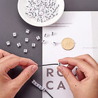 FASHEWELRY 300Pcs Cube White Acrylic Letter Beads 6x6mm Letter E Alphabet Beads for DIY Bracelet Necklace Jewelry Making - color: Letter E, size: 6x6x6mm