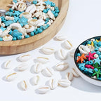 307Pcs Turquoise Sea Turtle Beads Blue and White Starfish Beads Tortoise Turtle Charms Summer Ocean Animal Spacer Bead for Jewelry Making DIY Bracelet Necklace(7 Strings) - color: Colorful