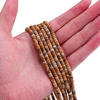 BEADIA Natural Brown Picture Jasper Spacer Beads Caps Loose Semi Gemstone for Beading Jewelry Making 4mmx2mm 38cm - color: Brown Picture Jasper, size: Round 4mm x 2mm