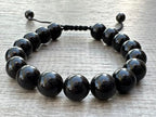 GAF TREASURES Grade A ++ Gemstone Round Bead Adjustable Bracelet 10mm, Genuine Crystal Bead Bracelet, Gift for Men & Women - color: Jet