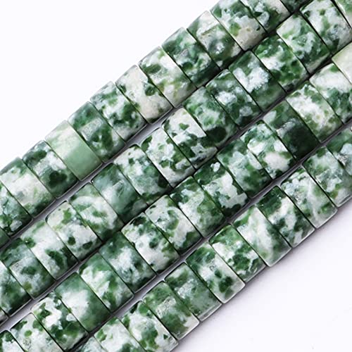 Natural Stone Heishi Beads for Necklace Making, 4 mm x 6 mm Small Flat Round Stone Loose Disc Gemstone Beads for Jewelry Making Craft Bracelet Earrings Necklace - Black Lattice Jasper - color: Black Lattice Jasper 2, size: 4mm X 6mm