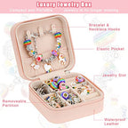 Hysagtek Charm Bracelet Making Kit - 66 Pcs DIY Jewelry Making Kit Bracelet Making Kit Beads Necklace Crafts for Teen Girls with Portable Bracelet Organizer Box, Rainbow - color: Pink