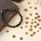 FEBSNOW Spacer Beads Caps, About 160Pcs Antique Gold Flower Beads Caps Bali Style Jewelry Making Metal Bead Caps for DIY Bracelet Necklace Earrings Making - color: Ancient Gold