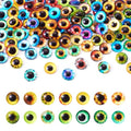 100Pcs/Set Flat Round Transparent Glass Cabochons with Pattern Eye Flatback Glass Dome Flatback Cab Beads for Photo Cameo Jewelry Making Necklace Ring DIY Crafts 8x3mm Eyes - color: 100pcs-8x3mm-Eyes