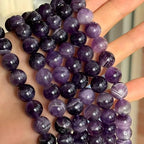 MJDCB Natural Dreamy Amethyst Beads Round Stone Beads DIY Loose Beads for Jewelry Making Beads 15" (12mm) - color: Dreamy Amethyst, size: 12mm