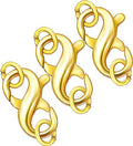 Dailyacc Double Opening Lobster Clasp 316 Stainless Steel Silver and Gold Pleted Necklace Bracelet Extender Clasps and Closures for DIY Jewelry - color: Gold 3Pcs, size: 12mm × 6mm