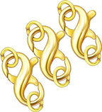 Dailyacc Double Opening Lobster Clasp 316 Stainless Steel Silver and Gold Pleted Necklace Bracelet Extender Clasps and Closures for DIY Jewelry - color: Gold 3Pcs, size: 12mm × 6mm