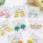 Summer Vibes Polymer Clay Cutters Set - 11pcs Vacation Shapes Including Palm Tree, Flamingo Float, Flip Flops, Surfboard & Smoothie for DIY Earring Jewelry, Soft Clay Crafts & Scrapbooking - color: U color