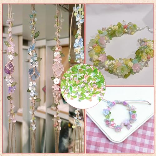 SUNNYCLUE 1 Box 120Pcs 6 Colors Acrylic Flower Charms Bell Flower Charms Resin Orchid Trumpet with Imitated Pearl Lily of The Valley Dangle Pendants for DIY Crafts Necklace Earring Jewelry Making - style: Flowe 3