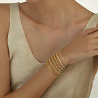 adoyi Gold Bracelets for Women, 14K Gold Plated Stackable Bracelet Stack Set Adjustable Charm Paperclip Chain Cuban Link Layered Waterproof Jewelry Sets Gifts for Womens - color: Gold 6.5 IN General Wrist