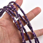 190pcs 4x2mm Purple Natural Sea Sediment Imperial Jasper Heishi Disc Rondelle Spacer Stone Semi Precious Gemstone Loose Beads for Jewelry Making 15 Inch - color: Purple Imperial, size: 4x2mm