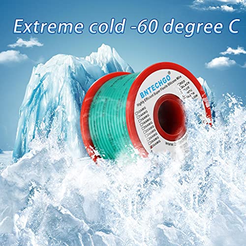 BNTECHGO 30 Gauge Silicone Wire Spool 50 ft Green Flexible 30 AWG Stranded Tinned Copper Wire - size: 30 gauge silicone wire 50ft, style: Green