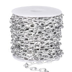 33FT Silver Paperclip Chains Spool, 5mm Aluminum Cable Link Chain Roll Bulk for DIY Crafts Jewelry Making - color: silver, size: 5MM