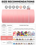 2 Rolls FIVEIZERO Elastic Bracelets String Cord, 0.4/0.5/0.6/0.7/0.8/1mm Round Crystal Elastic String for Bracelets Necklace Beading & Jewelry Making, Total 218Yds Transparent Stretch Bead Cord Thread - size: 0.8mm Round Crystal Clear (2 Pack)