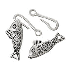 JGFinds Fish & Hook Bracelet Toggle Clasps - 10 Complete Sets of Silver DIY Jewelry Making Supplies, Bracelet Clasp, Sweater Barrel Toggle Closure or Connector
