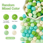 100 Pcs 11.5-12mm Bubblegum Beads Opaque Acrylic Chunky Loose Spacer Round Focal Beads for Jewelry Making Bracelet Necklace Keychain Craft Art Making,Hole:1.8mm,Lawn Green - color: Lawn Green