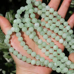Natural Stone Beads Green Burmese Jade 8mm Polished Round Smooth Gemstone Beads for Jewelry Making Supplies 15 Inch(45Beads) - color: Green Burmese Jade 8mm-45pcs