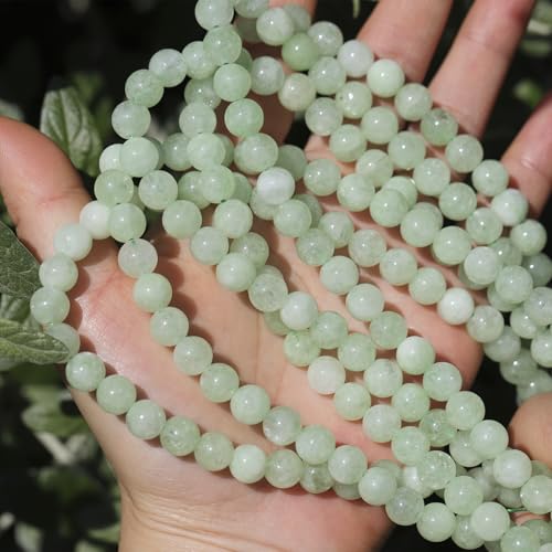 Natural Stone Beads Green Burmese Jade 8mm Polished Round Smooth Gemstone Beads for Jewelry Making Supplies 15 Inch(45Beads) - color: Green Burmese Jade 8mm-45pcs