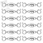 MKCYD Double Magnetic Necklace Clasps and Closures, Necklace Extenders for Women, 14K Gold and Silver Magnetic Jewelry Clasps for Bracelets - color: 12Pcs Silver