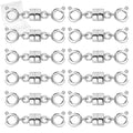 MKCYD Double Magnetic Necklace Clasps and Closures, Necklace Extenders for Women, 14K Gold and Silver Magnetic Jewelry Clasps for Bracelets - color: 12Pcs Silver