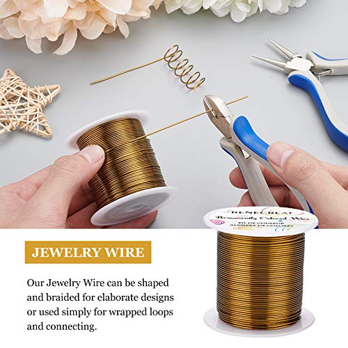 BENECREAT 18 Gauge 32 Yards Jewelry Beading Wire Tarnish Resistant Copper Wire for Beading Wrapping and Other Jewelry Craft Making, Antique Bronze - color: Antique Bronze, size: 18 Gauge