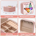 GAOLZIUY Christian Gifts for Women Girls, Inspirational Religious Birthday Gifts Butterfly Travel Jewelry Box, Spiritual Catholic Faith Prayer Gift for Friends, Mom, Sister - color: Christian - 04