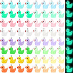 Augshy 64 Pcs Mini Ducks Charms Luminous Resin Ducks Glow in The Dark Duck Beads Tiny Duck Pendant for DIY Bracelet Necklace Jewelry Making Party Supplies, 0.6*0.8inch - style: Duck Style