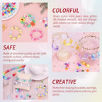 Bracelet Making Kit 96 Colors Pony Beads 3300pcs Friendship Bracelet Kit Rainbow Kandi Beads with Letter and Heart Beads Elastic Threads for Kids Adults Keychain Jewelry Necklace Making - color: 96-color