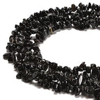 7-8mm Natural Black Obsidian Gemstone Chips Loose Beads Semi Precious for Jewelry Making DIY Handmade Craft Supplies 1 Strand per Bag Approxi 34" - color: Black Obsidian Chips