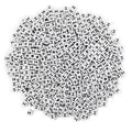 600PCS 6x6mm Square Acrylic Letter Beads H for Friendship Bracelets Jewelry Making, White Acrylic Cube Base with Black Alphabet Beads for DIY Crafts Bracelets Necklaces Key Chains Phone Lanyard - color: Letter H(Black on White)
