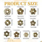 360 Pcs Bead Caps for Jewelry Making Bead Cap Findings Flower Gold Filigree Beads Cap Flower Spacer Beads Caps Metal Alloy Filigree Flowers Cup Gold Vintage Spacers for DIY Necklace Bracelet Earrings