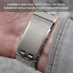 TACTICAL FROG Watch Clasps Stainless Steel Watchband Milled Clasp Folding Deployment Clasp Replacement for Watch Strap 18mm/20mm/22mm - color: Sliver / 18mm