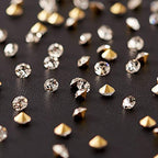 Fashewelry 2mm Pointed Back Clear Glass Rhinestone 1440Pcs Faceted Diamond Loose Stone with Golden Back Mini Crystal Diamante Gems for Nail Art Craft Replacing Jewelry - color: Clear, Golden Back, size: 2mm-glass