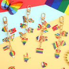 AUGSUN 189 Pcs LGBT Pride Keychain Making Kit DIY Bead Keychain Crafts Rainbow Charm Gay Lesbian Accessories for Pride Month Gifts LGBT Party Celebrations - style: LGBT