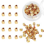 BEADIA 14K Gold Plated Twisted Spacer Beads 4x5mm 30pcs for Jewelry Making Findings Non Tarnish - color: 14K Gold, size: 4x5mm Twisted